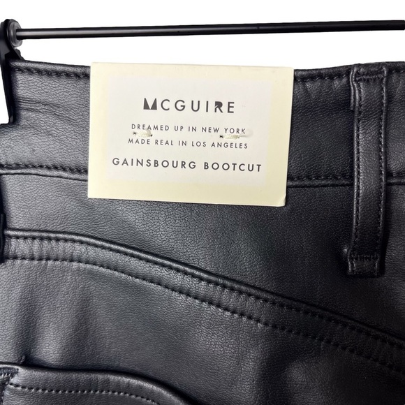 McGuire Gainsburg Cropped Bootcut Vegan Leather Pants Black Size 24 - Picture 8 of 11